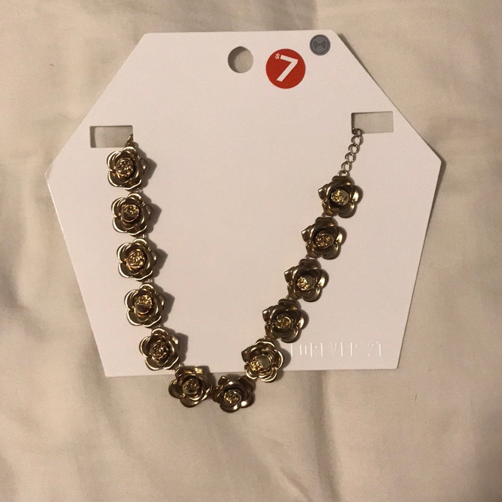 Forever 21 Rose Choker Necklace